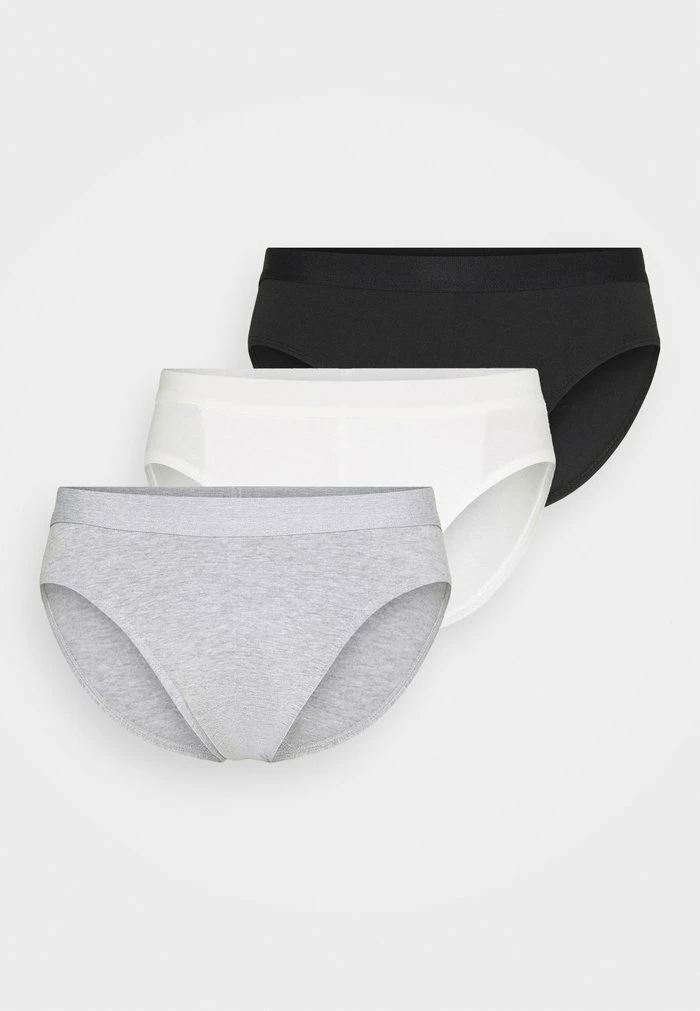 Pier One 3 PACK - Briefs - Black/mottled Grey/white 1 Pier One 3 PACK - Briefs - Black/mottled Grey/white