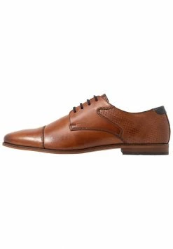 Pier One LEATHER - Smart Lace-ups - Cognac