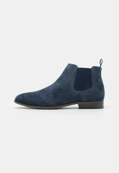 Pier One LEATHER - Classic Ankle Boots - Dark Blue
