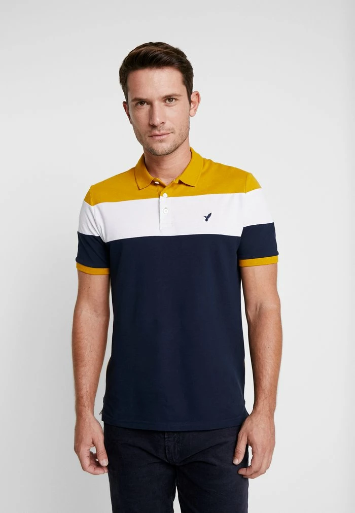 Pier One Polo Shirt - Dark Blue/mustard 1 Pier One Polo Shirt - Dark Blue/mustard
