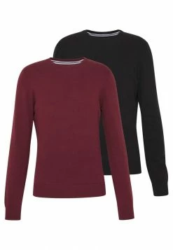 Pier One 2 PACK - Jumper - Black/bordeaux
