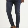 Pier One DISTRESSED DENIM SLIM FIT - Slim Fit Jeans - Dark Blue Denim