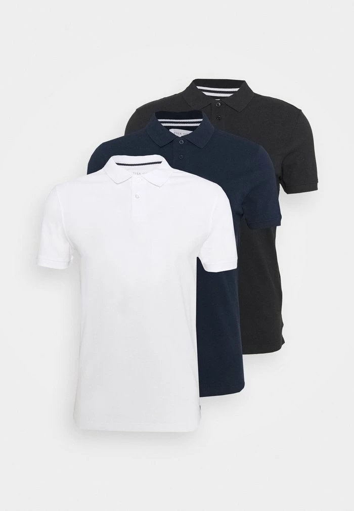Pier One 3 PACK - Polo Shirt - Black/dark Blue/white 6 Pier One 3 PACK - Polo Shirt - Black/dark Blue/white - Image 6