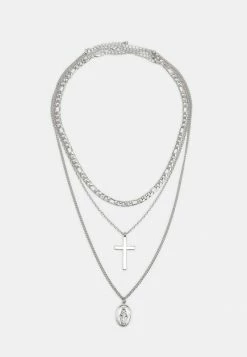 Pier One UNISEX 3 PACK - Necklace - Silver-coloured