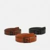 Pier One 3 PACK - Belt - Black/brown/cognac