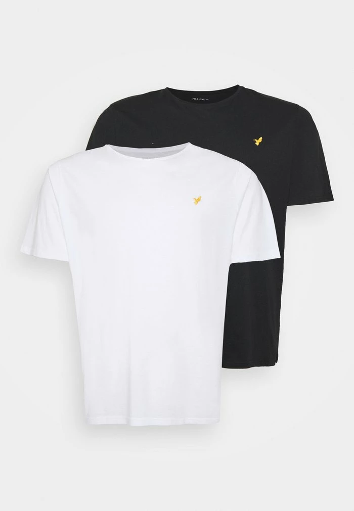 Pier One 2 PACK - Basic T-shirt - Black/white 1 Pier One 2 PACK - Basic T-shirt - Black/white