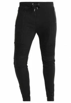 Pier One BIKER JOGGER - Tracksuit Bottoms - Black -Pier One Shop 0ea0952ad151480fb27b0921be6d98b9