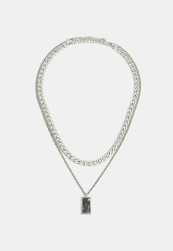 Pier One 2 PACK - Necklace - Silver-coloured