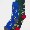 Pier One 3 PACK - Socks - Dark Blue/blue/dark Green