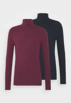 Pier One 2 PACK - Long Sleeved Top - Bordeaux/dark Blue -Pier One Shop 15b3fdd2dffe4700a6e46e3d2263d522