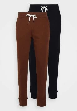 Pier One 2 PACK - Tracksuit Bottoms - Dark Brown/black -Pier One Shop 17cbdc15dae54209a614a5e23a9f01cb