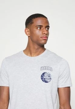 Pier One GRAPHIC T-SHIRT - Basic T-shirt - Mottled Grey -Pier One Shop 19838a40eb6d4f398f5d69995b32d42f