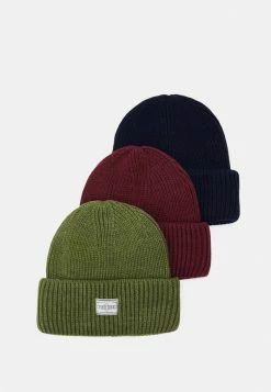 Pier One UNISEX 3 PACK - Beanie - Dark Blue/khaki/bordeaux