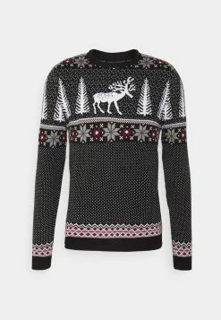Pier One WINTERY CHRISTMAS JUMPER - Jumper - Black