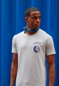 Pier One GRAPHIC T-SHIRT - Basic T-shirt - Mottled Grey -Pier One Shop 1fdd1161053e45d89d814d54e051029a