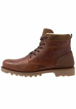 Pier One Lace-up Ankle Boots - Cognac