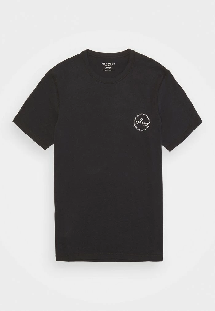 Pier One Print T-shirt - Black 10 Pier One Print T-shirt - Black - Image 10