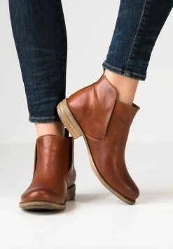 Pier One LEATHER - Ankle Boots - Brandy