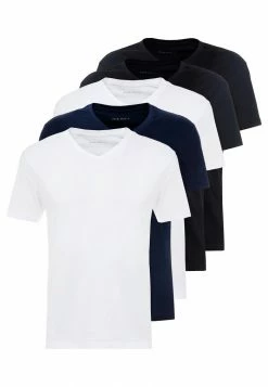 Pier One 5 PACK - Basic T-shirt - White/blue/black -Pier One Shop 2819a515ceaa41a7b996144dea7390c3