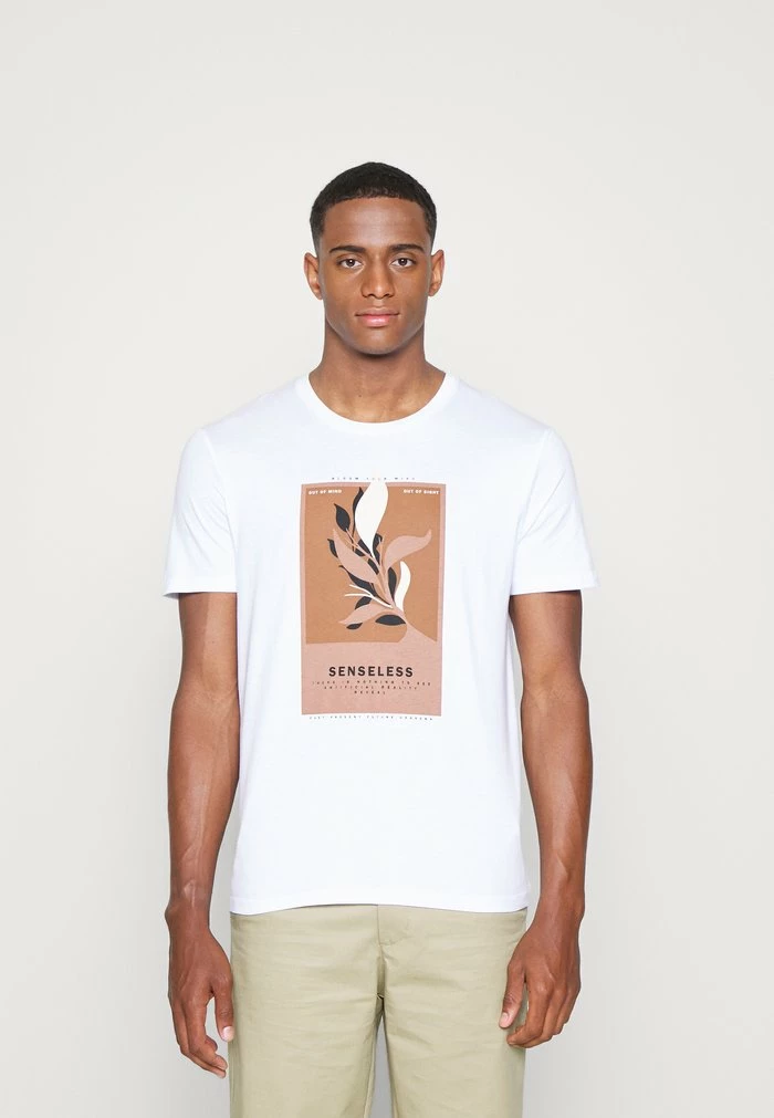 Pier One LEAF PRINT GRAPHIC T-SHIRT - Print T-shirt - White 3 Pier One LEAF PRINT GRAPHIC T-SHIRT - Print T-shirt - White - Image 3