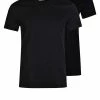 Pier One 2 PACK - Basic T-shirt - Black