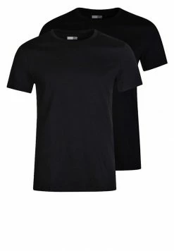 Pier One 2 PACK - Basic T-shirt - Black