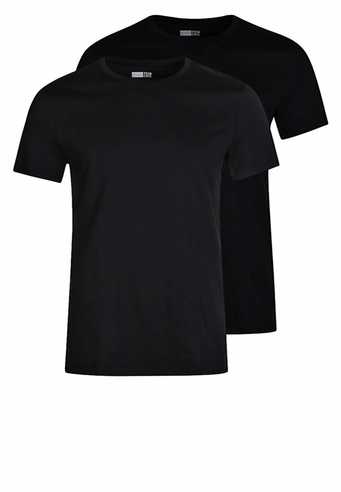 Pier One 2 PACK - Basic T-shirt - Black 1 Pier One 2 PACK - Basic T-shirt - Black