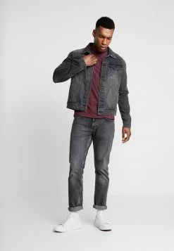 Pier One 5 PACK - Basic T-shirt - Mottled Bordeaux/white