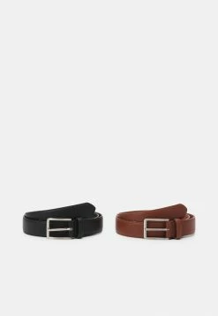 Pier One 2 PACK - Belt - Brown/black