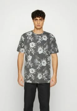 Pier One UNISEX - Print T-shirt - White/black