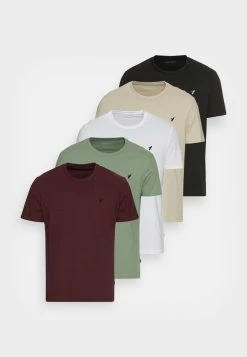 Pier One 5 PACK - Basic T-shirt - White/green/bordeaux/black/beige -Pier One Shop 388df4ed46f64c049d4079afe6c50dc9