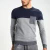 Pier One Jumper - Mottled Grey/dark Blue