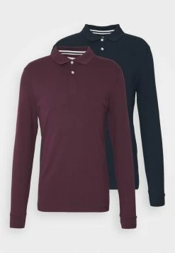 Pier One 2 PACK - Polo Shirt - Bordeaux/dark Blue