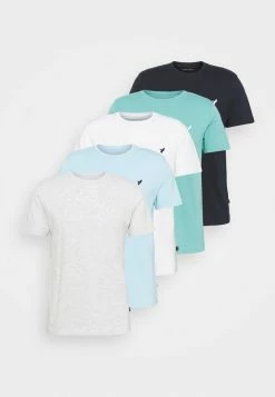 Pier One 5 PACK - Basic T-shirt - Light Grey - 101_white - 001_green - 602 -Pier One Shop 3fe4ededb7e446c69186309619c33f40