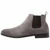 Pier One LEATHER - Classic Ankle Boots - Dark Gray