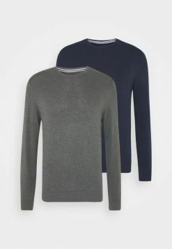 Pier One 2 PACK - Jumper - Dark Blue/mottled Dark Grey