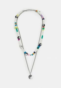 Pier One UNISEX 2 PACK - Necklace - Silver-coloured/multi-coloured