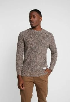 Pier One MULTICOLOUR HALF CARDIGAN JUMPER - Jumper - Mottled Dark Yellow