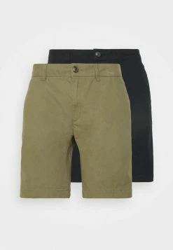 Pier One 2 PACK - Shorts - Black/olive -Pier One Shop 537cb0fdce6c4e76be55c05dfa95f014