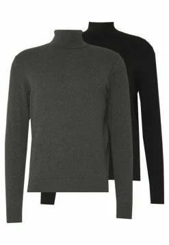 Pier One 2 PACK - Jumper - Black/mottled Dark Grey