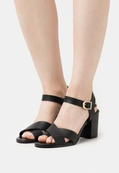Pier One LEATHER - Sandals - Black