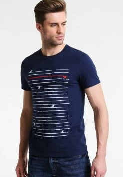 Pier One Print T-shirt - Navy