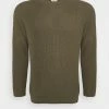 Pier One BIG STITCH MIX CREWNECK - Jumper - Olive