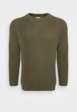 Pier One BIG STITCH MIX CREWNECK - Jumper - Olive