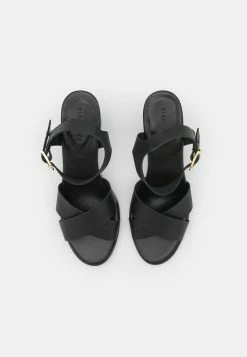 Pier One LEATHER - Sandals - Black -Pier One Shop 756150d23c81404282f3eaef2d872d72