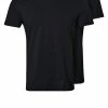 Pier One 2 PACK - Basic T-shirt - Black