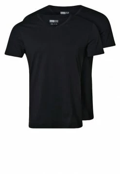 Pier One 2 PACK - Basic T-shirt - Black