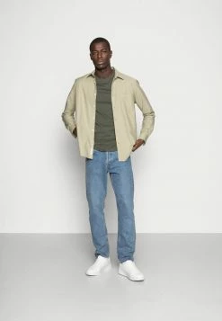 Pier One 3 PACK - Basic T-shirt - Black/grey/green