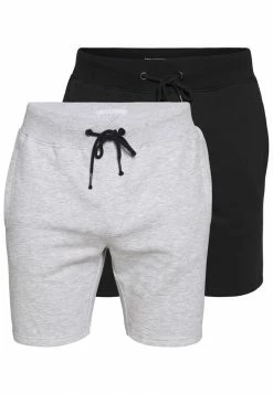 Pier One 2 PACK - Shorts - Light Grey /black