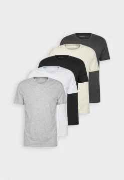 Pier One 5 PACK - Basic T-shirt - White/off-white/light Grey/beige/black -Pier One Shop 7bf5e8f476e84e10a6f18ffb93b5ff4c